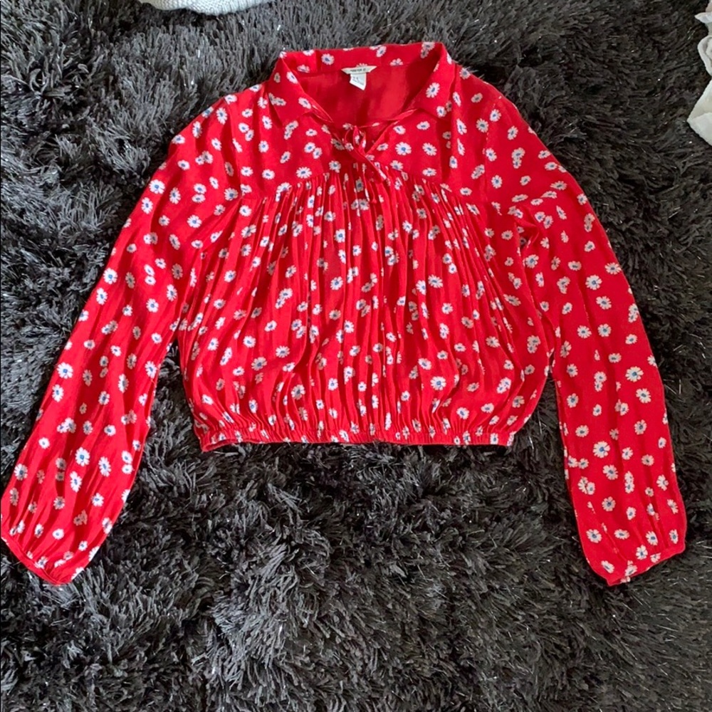 Forever 21 floral long sleeve shirt size medium